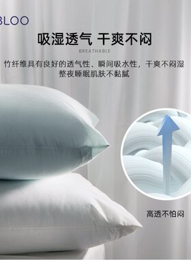 ILOO母婴A类儿童防s螨枕套防口水枕巾竹棉枕头套保护枕芯内胆套