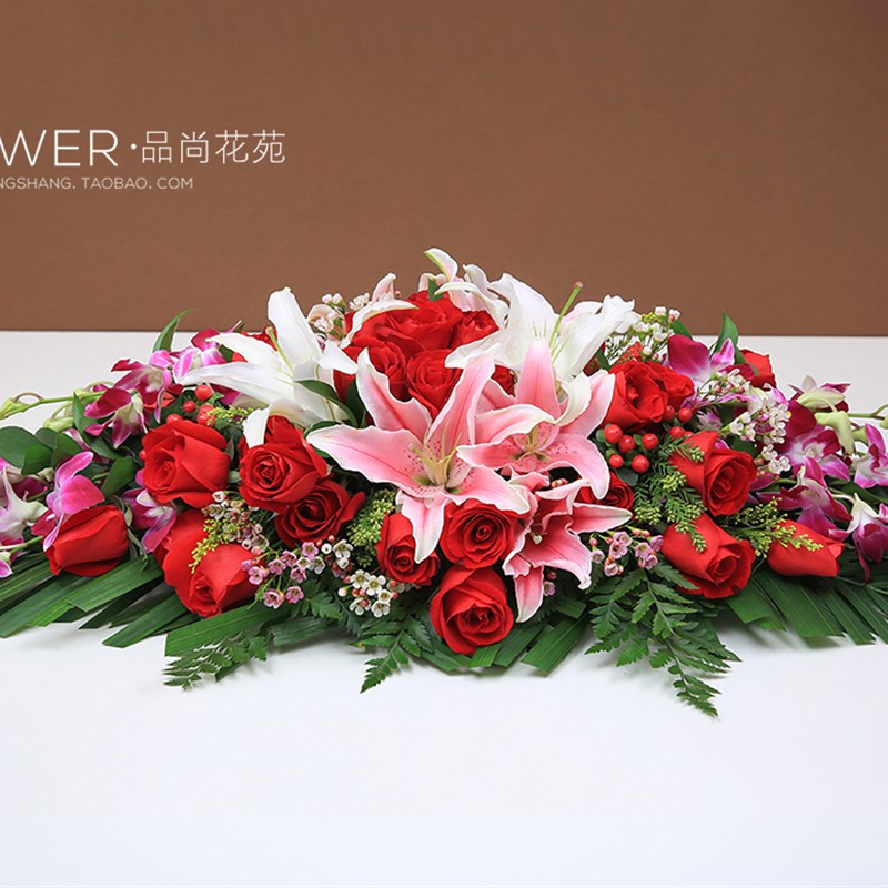讲台花鲜花下垂会议桌花北京宴会签到会议桌花北京实体店同城速递