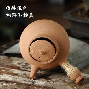 潮州苏章睦侧把砂铫纯手工煮水壶急须壶炭炉电陶炉煮茶烧水壶跳盖