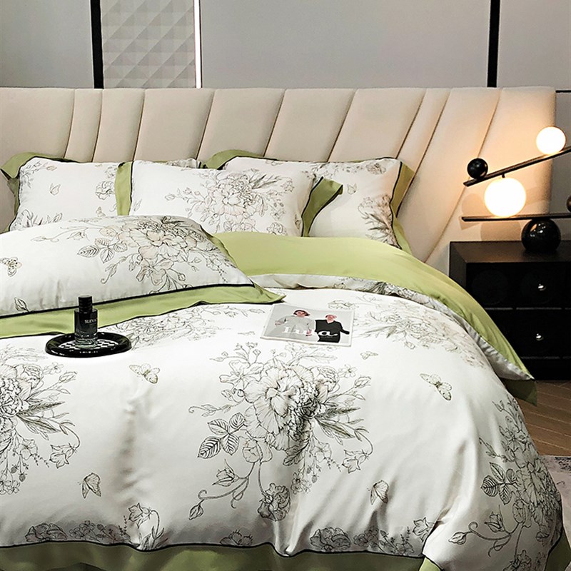 夏季A类200支兰精天丝四件套真丝丝滑被罩套床笠凉感裸睡床上用品