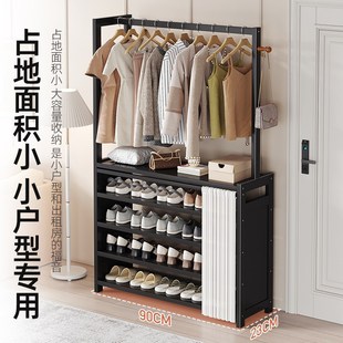 置物架 多层鞋 架挂衣架一体简易鞋 柜家用门口室内好看新款 2024爆款