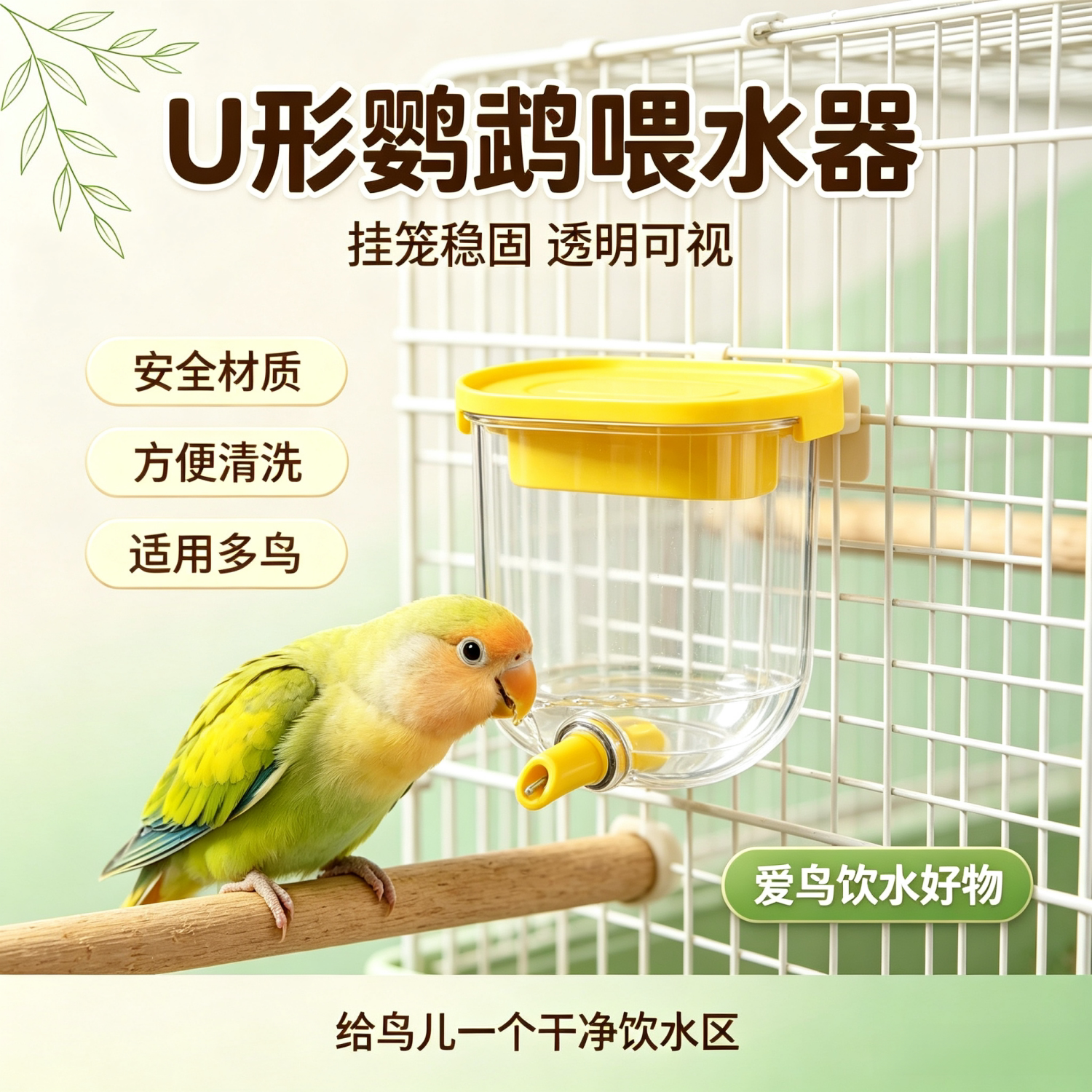 宠帮仕鸟笼自动撞针饮水器