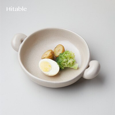 Hitable 大耳朵双耳陶瓷饭碗家用面碗汤碗餐厅商用沙拉水果手柄碗