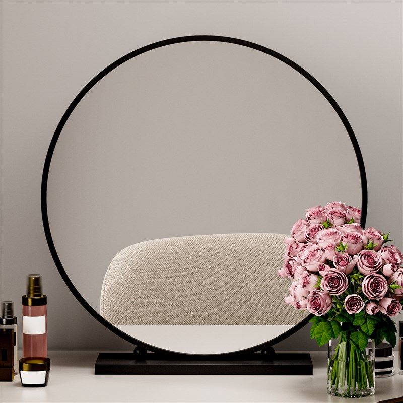 乔缇娜化妆镜台式学生宿舍卧室梳妆台桌面智能高清网红补光圆镜子