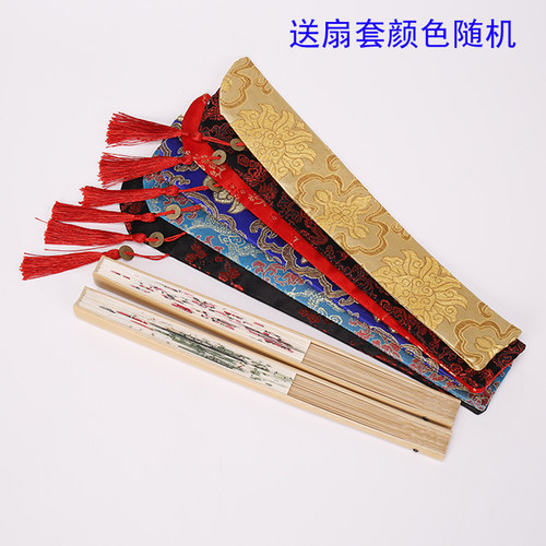 9寸手绘书法白纸扇男士折扇 中国风古风日用工艺礼品玉竹定制扇子