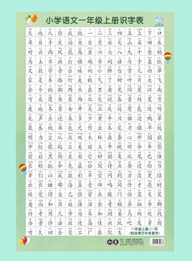 小学语文识字挂图一二年级上下册生字表认字学习挂图品质99