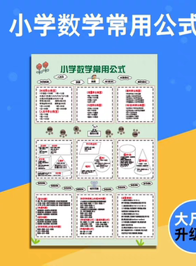 小学数学面积计算挂壁学习挂画2