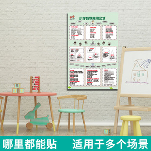 小学数学常用公式 挂图品质MZ2 挂图孩子学习单位换算面积计算公式