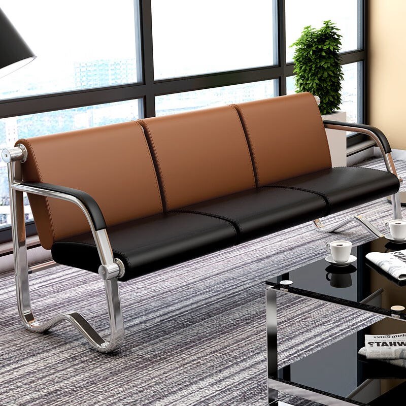 有节木三人位排椅公共座椅机场椅等候椅办公沙发简约现代办公室沙