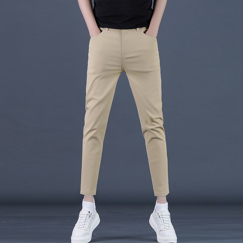 高端九分休闲裤男款春夏季轻奢修身小脚裤商务弹力舒适百搭直筒裤