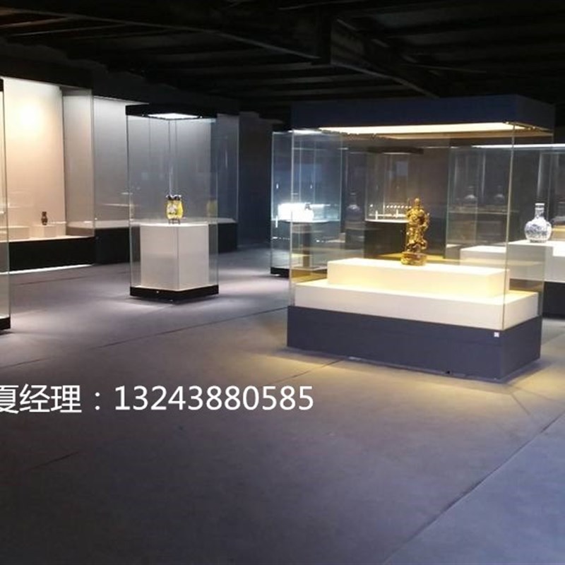 博物馆全景玻璃展示柜大型独y立柜精品陈列柜冷轧钢板展示柜订做