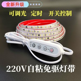 220V自粘免驱动LED灯带开关插头E鱼缸灯带调光定时床头灯宿舍台灯
