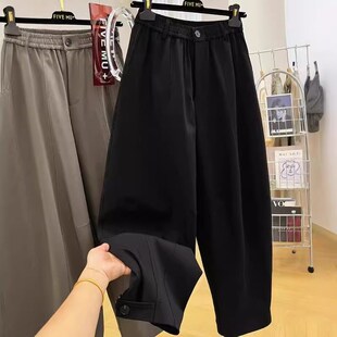 特大码300斤镰刀裤男女装秋冬季复古宽松直筒休闲阔腿灯笼弯刀裤2