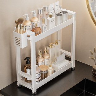 卫生间置物架浴室用品洗脸池边上收纳架厕所洗手间台面不锈钢架子