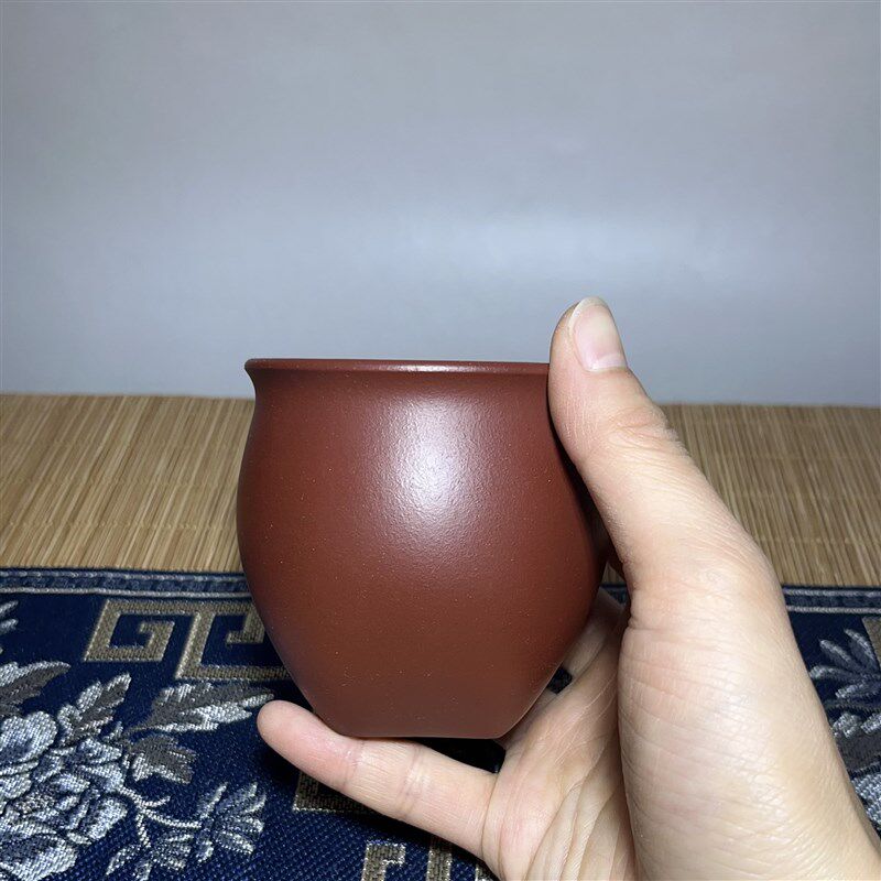 宜兴紫砂口杯天h圆地方鼓型杯主人杯手工刻字刻绘款家用大容量茶