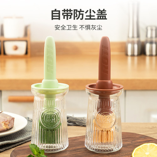 油刷家用耐高温油刷油瓶一体玻璃刷油硅胶刷子烧烤烘焙厨房食品级