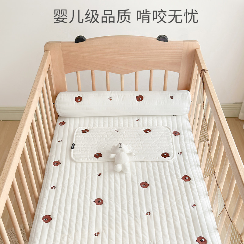 婴儿床床笠纯棉A类宝宝幼儿园床单新生儿童床上用品拼接床罩定制