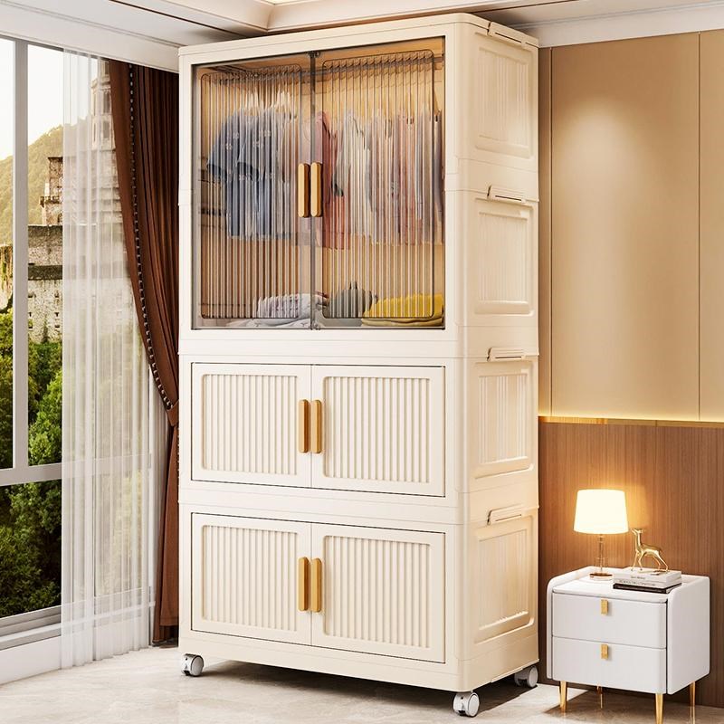 加厚挂衣式收纳柜子家用塑料可折叠卧室宝宝衣柜免安装衣服储物箱