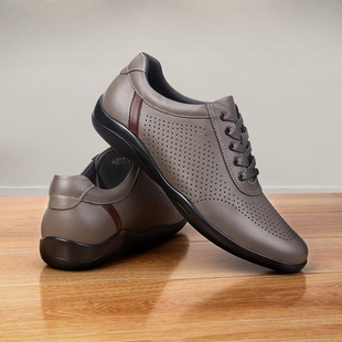 夏季镂空皮鞋男真皮单层牛皮男鞋打孔透气薄款软底男款运动休闲鞋