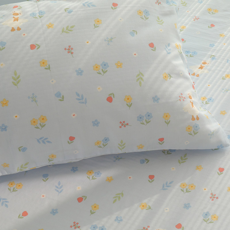 小白鹅双层纱布宝宝婴m儿30x50儿童枕套一对装枕头套全棉纯棉40x6