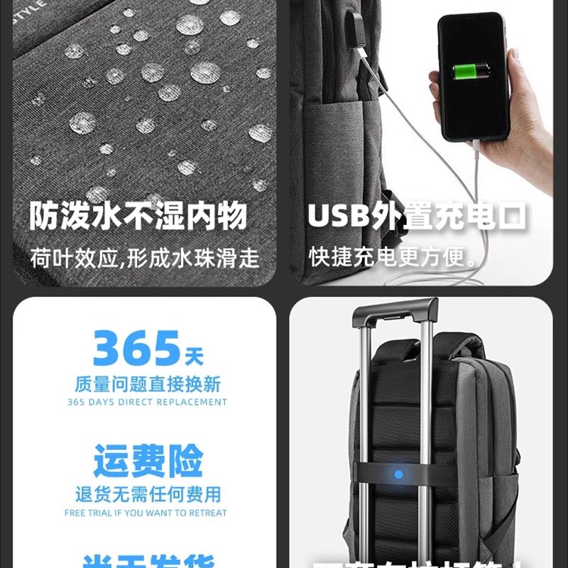 笔记本电脑包防摔防震16寸商务包男款15寸14寸工作背包女士双肩包