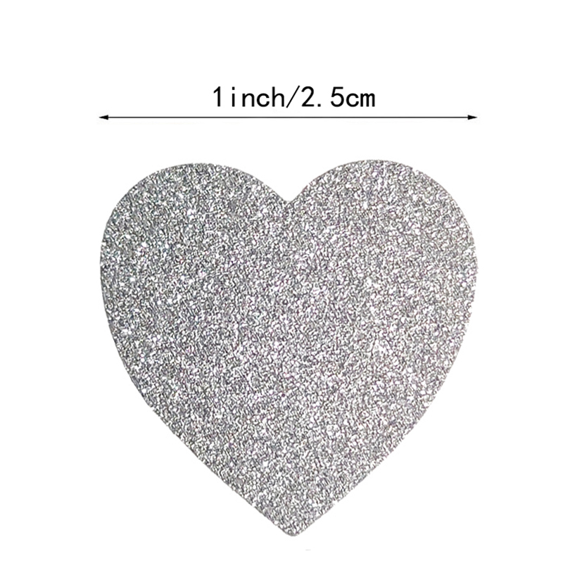 300张/卷闪光银色心形贴纸情人节信封密封封口贴手工礼品装饰文具