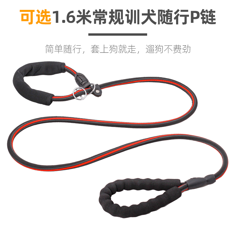 多功能防爆冲训练狗绳p绳p链金毛拉布拉多遛狗绳大型犬训犬牵引绳