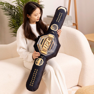 拳击格斗UFC金腰带抱枕毛绒玩具长条枕头睡觉送男生创意生日礼物