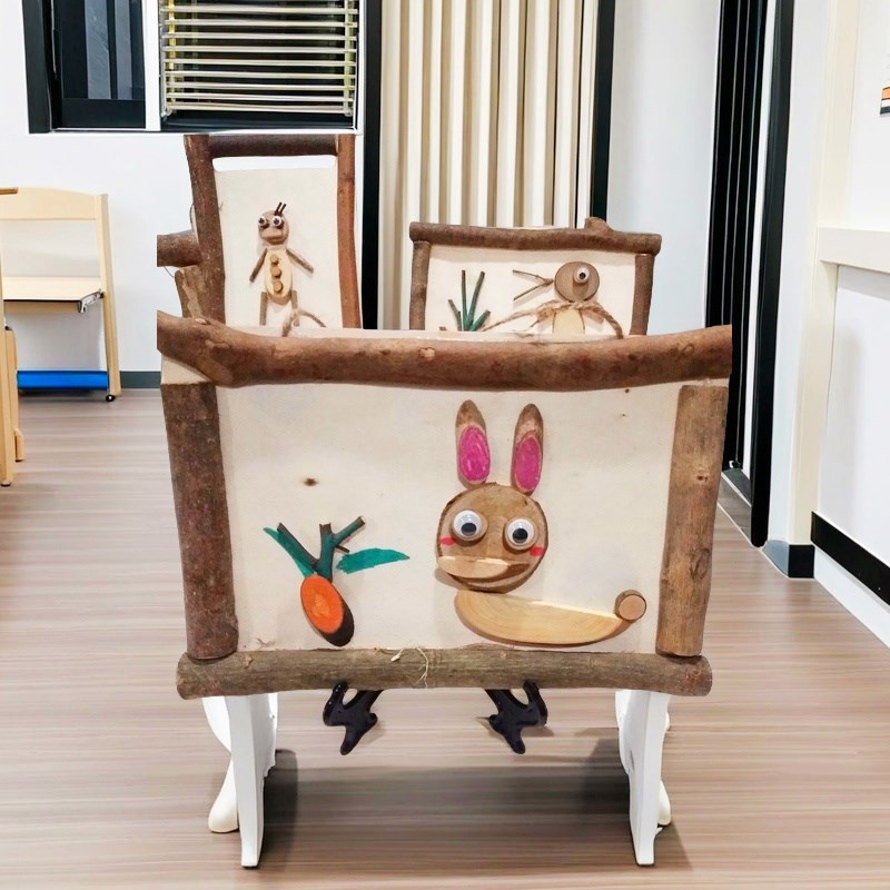 创意DIY低结构自然小木片树枝相框画手工制作材料包幼儿园美工区