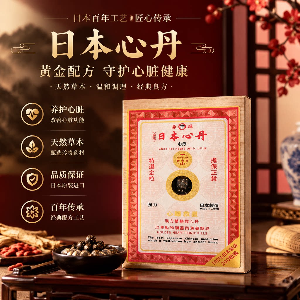 日本赤姬汉方救心丹200丸益气心悸双喜强心胸闷气短速效救心丸