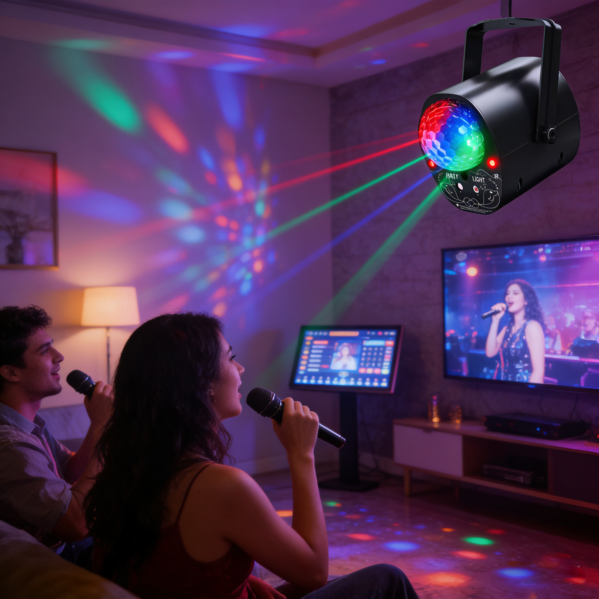 ktv氛围灯音乐节奏跳动灯家用气氛灯舞台灯酒吧旋转镭射灯激光灯