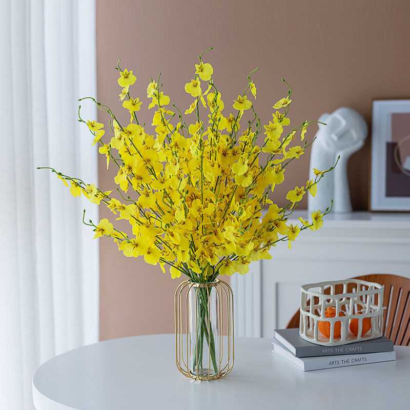 仿真跳舞兰蝴蝶兰绢花装饰客厅摆设餐桌干花假花花瓶摆件花束摆放