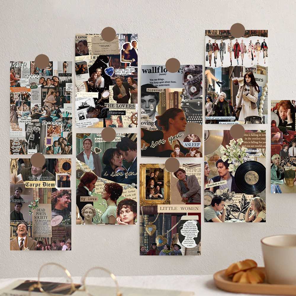 10张电影海报拼贴卡片氛围感装饰明信片卧室宿舍墙面装饰背景墙贴