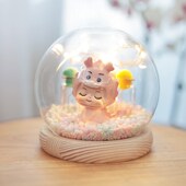 龙宝宝婴儿胎发乳牙脐带收藏盒收纳瓶带灯原木摆件胎毛纪念品礼物