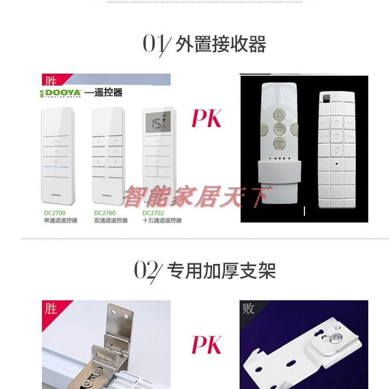 别墅复式楼超高电动窗帘上下升降智能遥控自动开合窗帘轨道电机