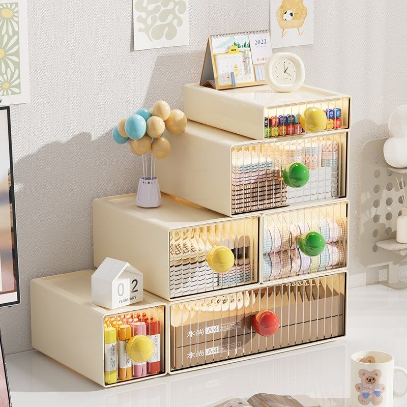 多巴胺桌面收纳盒桌面收纳盒抽屉式办公室杂物整理盒文具置物架子,收纳整理,桌面收纳盒,淘宝优惠券,粉丝福利购,淘宝优惠卷