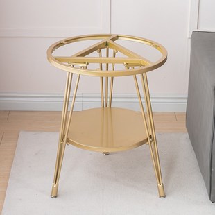 轻奢岩板沙发边几桌腿支架角几客厅阳台小圆桌双层茶几床头柜架子