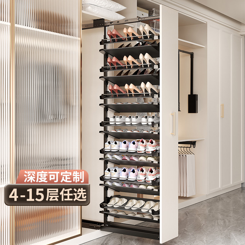 抽拉式鞋架鞋柜内置推拉式多功能裤架拉篮多层伸缩滑轨五金翻转架,基础建材,柜内裤架,淘宝优惠券,粉丝福利购,淘宝优惠卷