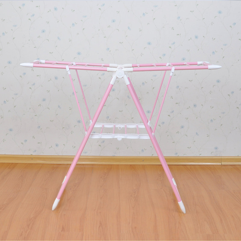 免安装飘窗晾衣架小型卧室室内落地折叠粉色毛巾晾晒架婴儿尿布架,收纳整理,置地/升降晾晒衣架,淘宝优惠券,粉丝福利购,淘宝优惠卷