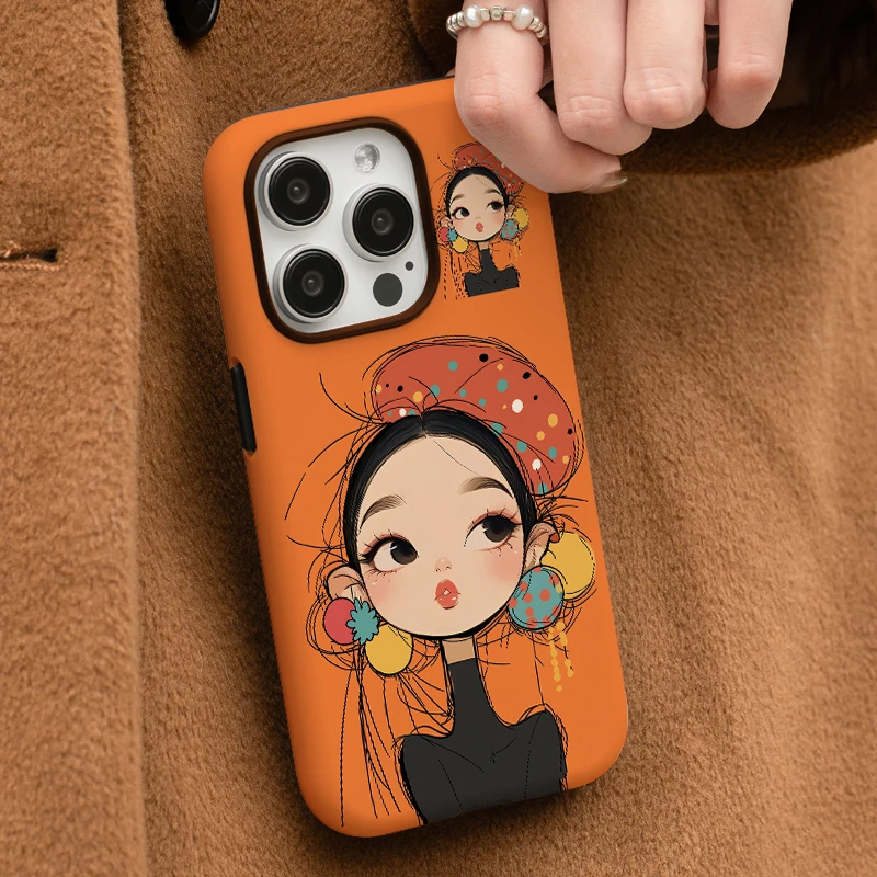 帽子女孩手机壳秋冬高级感