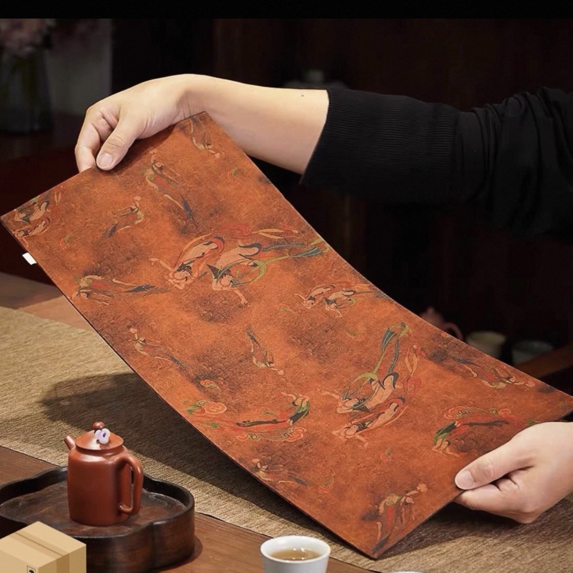 【敦煌飞天】双面香云纱复古茶席干泡盘茶道家用泡茶茶室茶具壶垫,居家布艺,茶席,淘宝优惠券,粉丝福利购,淘宝优惠卷
