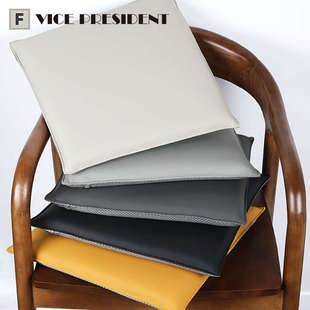 高端超纤软皮座椅沙发垫红实木家具茶餐椅座垫换鞋凳坐垫定制中式