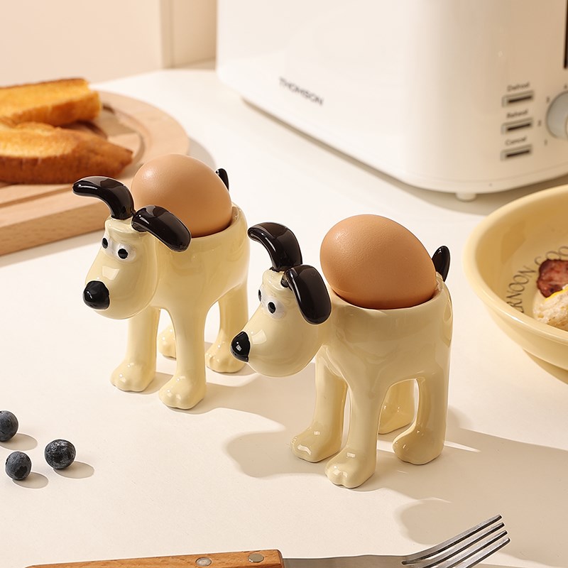 早餐鸡蛋托陶瓷放蛋杯鸡蛋盅戒指美妆蛋架粉扑架网红小摆件高级感
