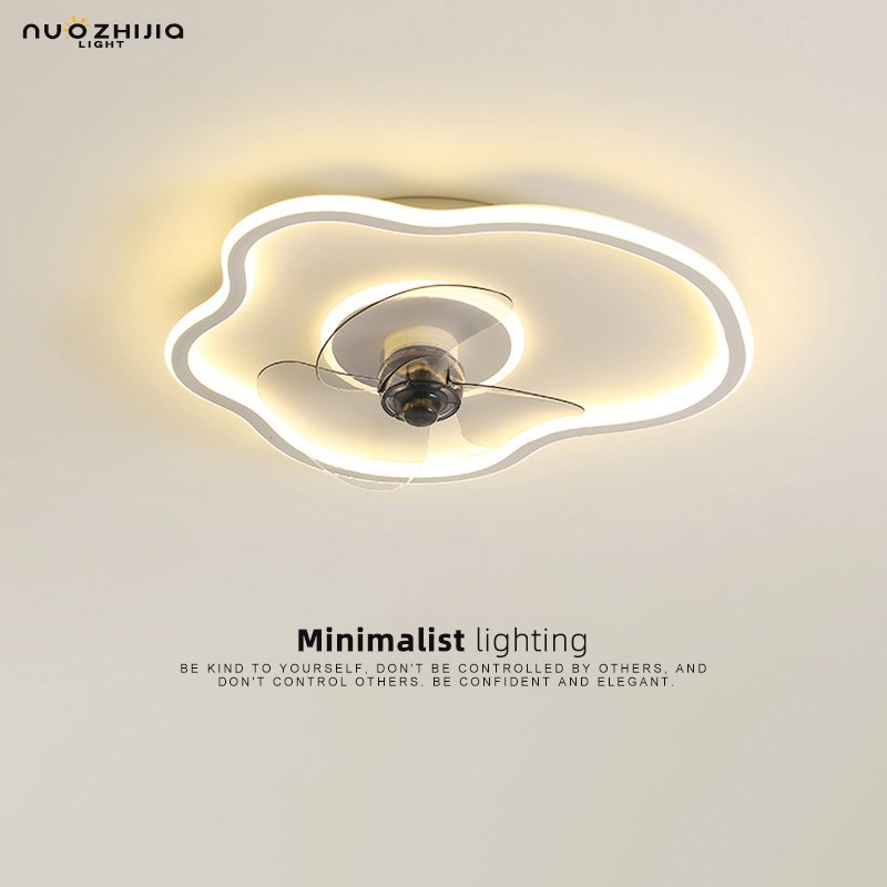 极简卧室风扇灯北欧家用隐形书房餐厅电扇灯一体儿童房风扇吸顶灯