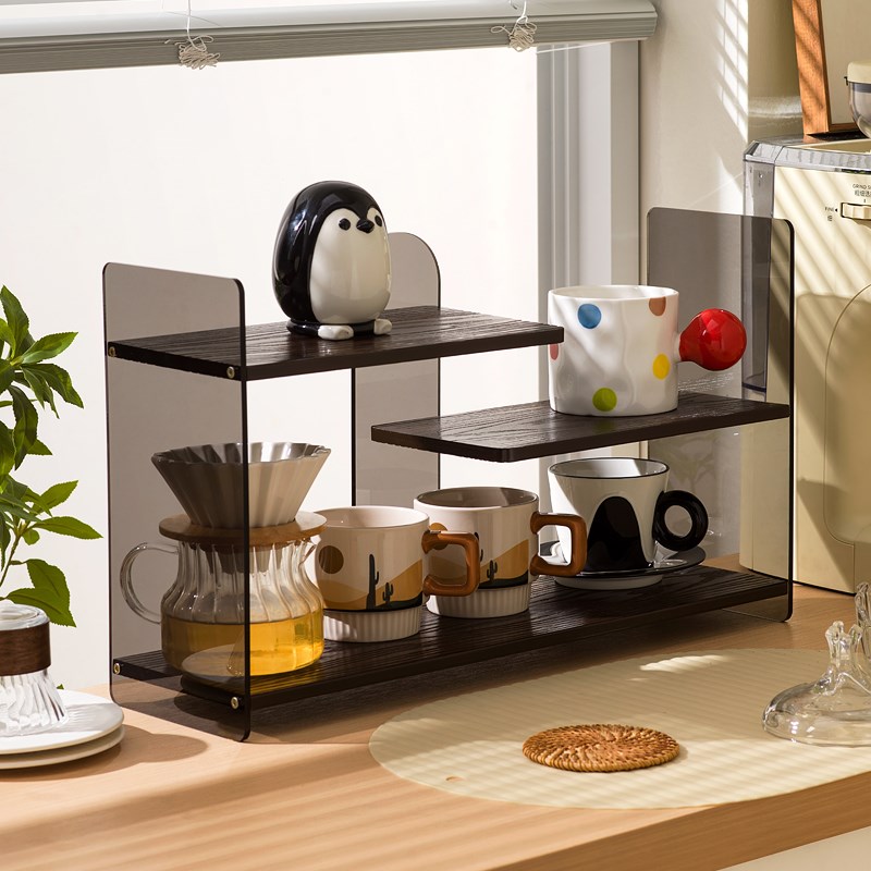 酒杯咖啡杯收纳架桌面水杯茶杯置物架咖啡机旁杯子展示架放置架子