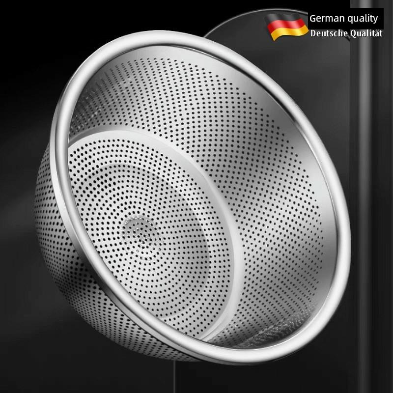 德国304不锈钢洗菜盆沥水篮洗米筛淘米盆厨房水果篮家用沥水漏盆