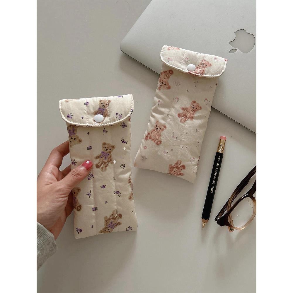 2025新款自制ins眼镜收纳包便携眼镜袋女式墨镜眼镜盒布艺防压收