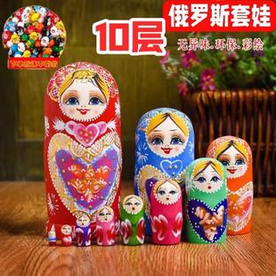 高档俄罗斯套娃5层10层环保油漆纯手绘烤漆工艺儿童 天猫正品