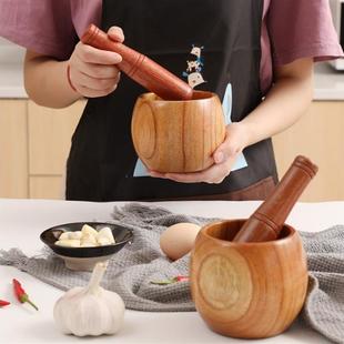 手动捣搅碎神器家用研磨器压打 天猫正品 酸枣木捣蒜器石臼老式