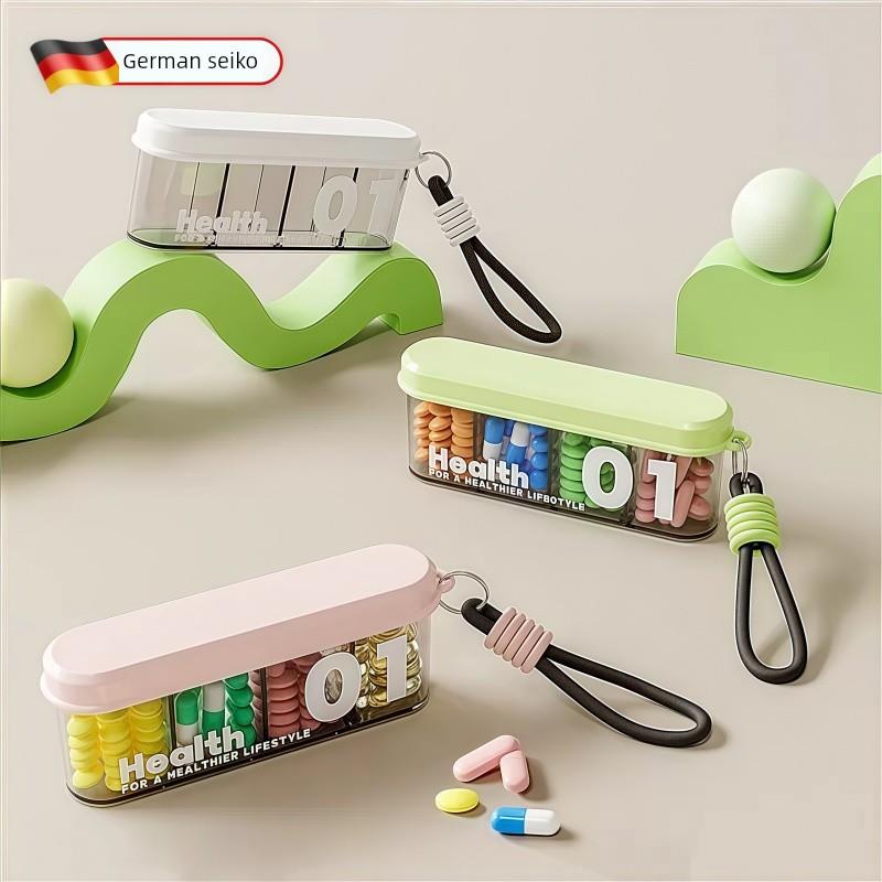 德国药盒便携式分装一周七天一日三餐迷你随身保健药品密封大容量